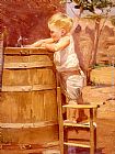 A Boy At A Water Barrel